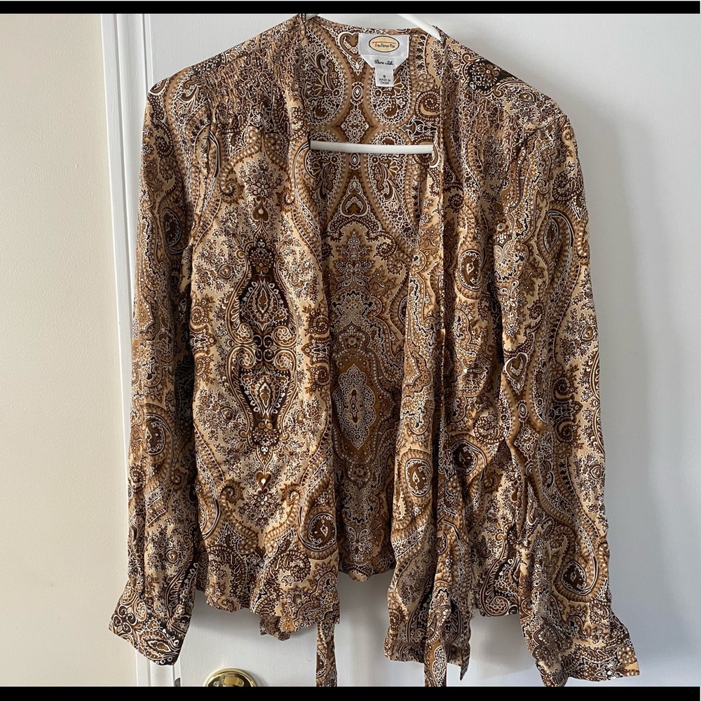 Vintage Talbots Silk Wrap Top